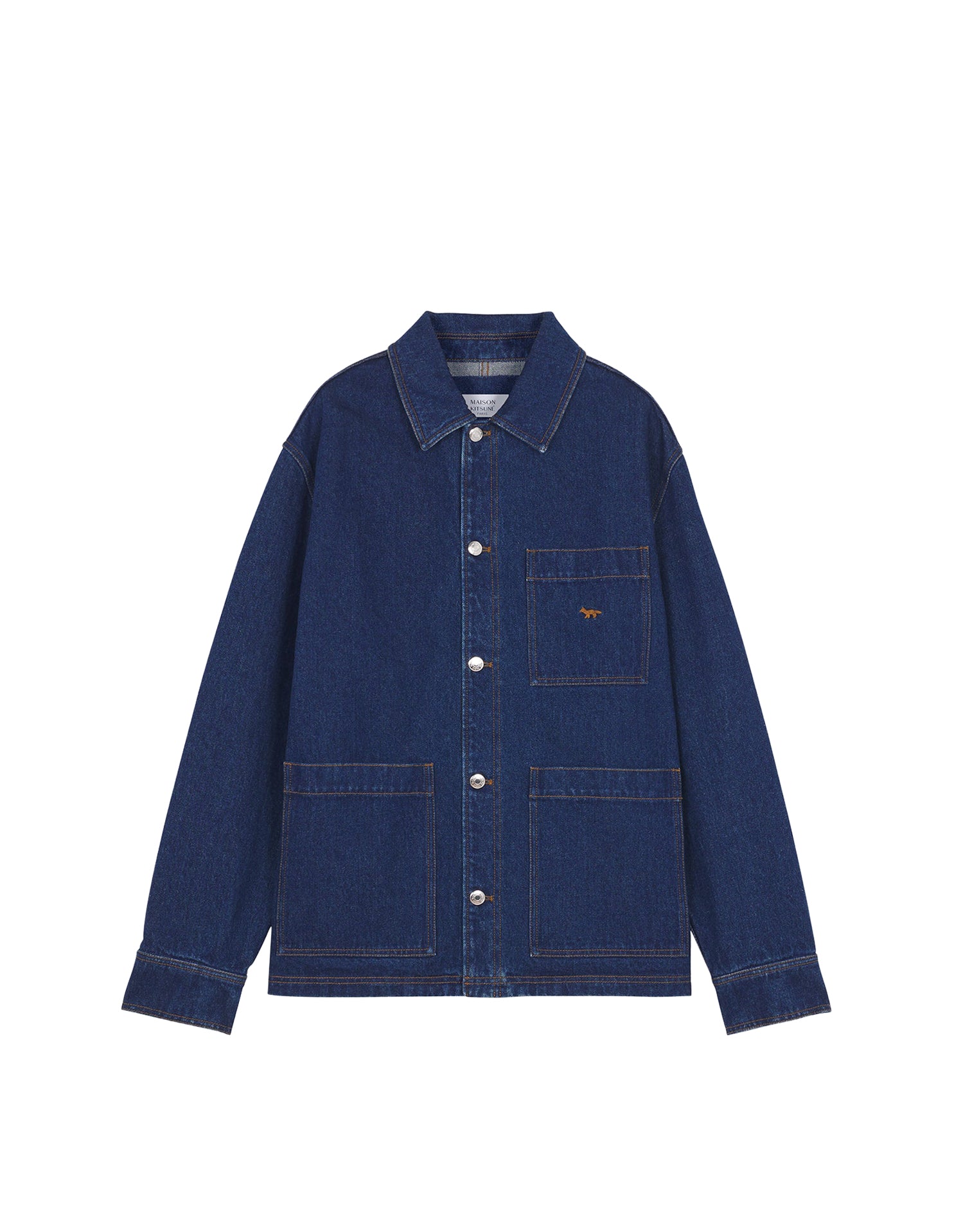 Embossed denim jacket - Stone Washed Indigo