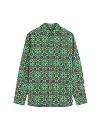 Kaleidoscope print casual shirt - Trail Green