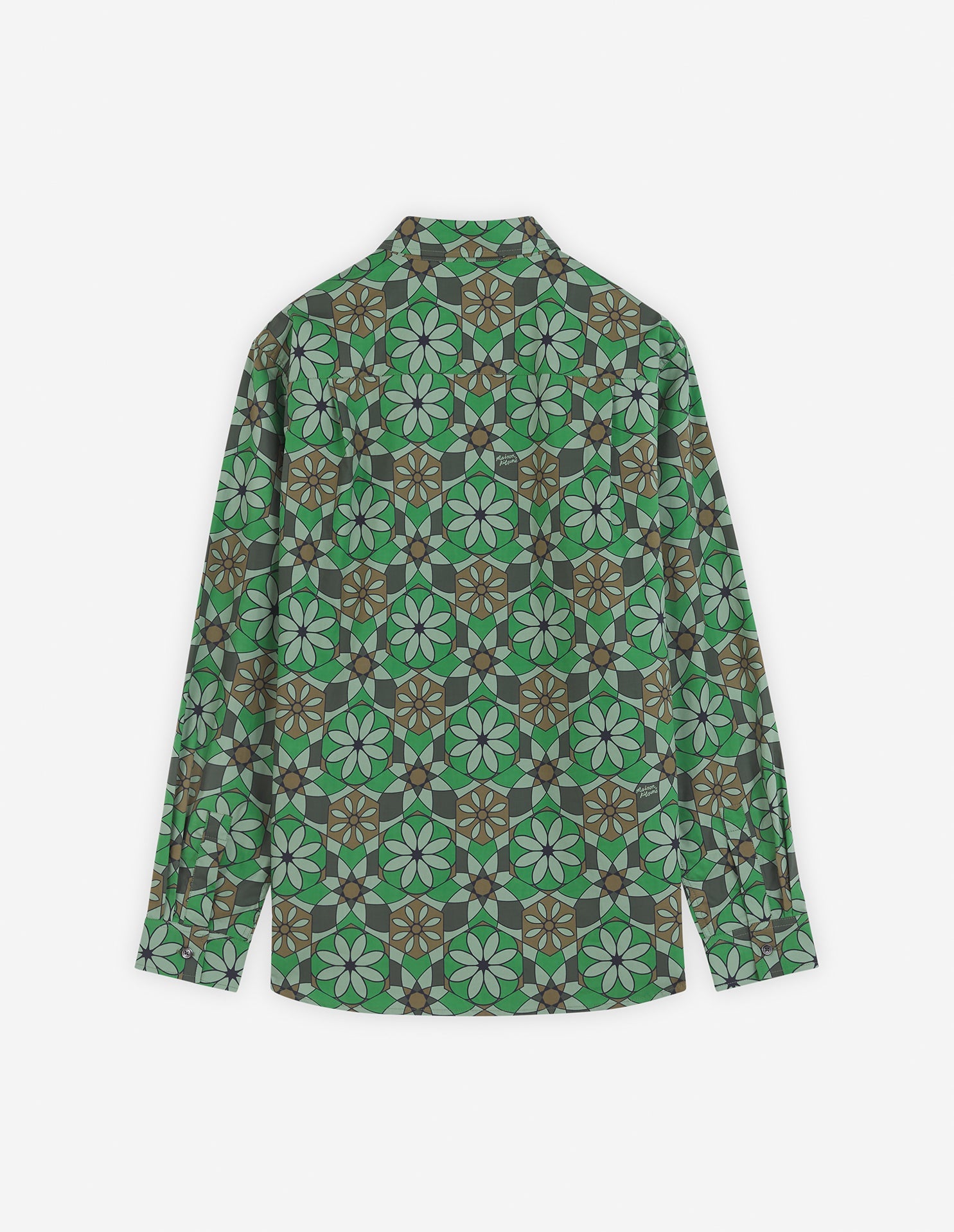 Kaleidoscope print casual shirt - Trail Green