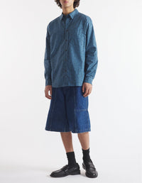 Kaleidoscope print casual shirt - Lake Blue