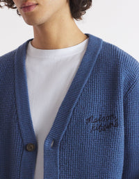 Cardigan avec inscription en laine - Storm Blue