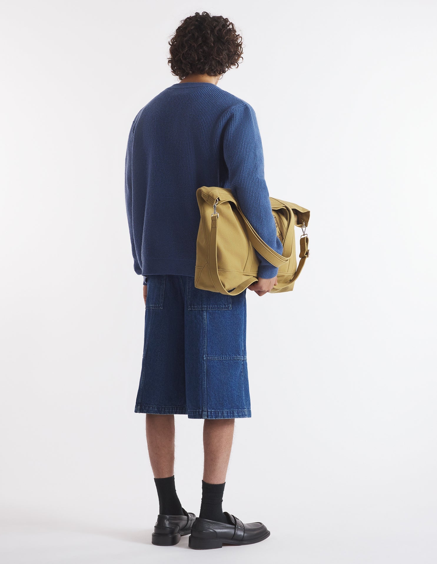 Cardigan avec inscription en laine - Storm Blue