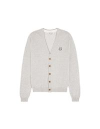 Cardigan Bold Fox Head à col V avec écusson - Grey