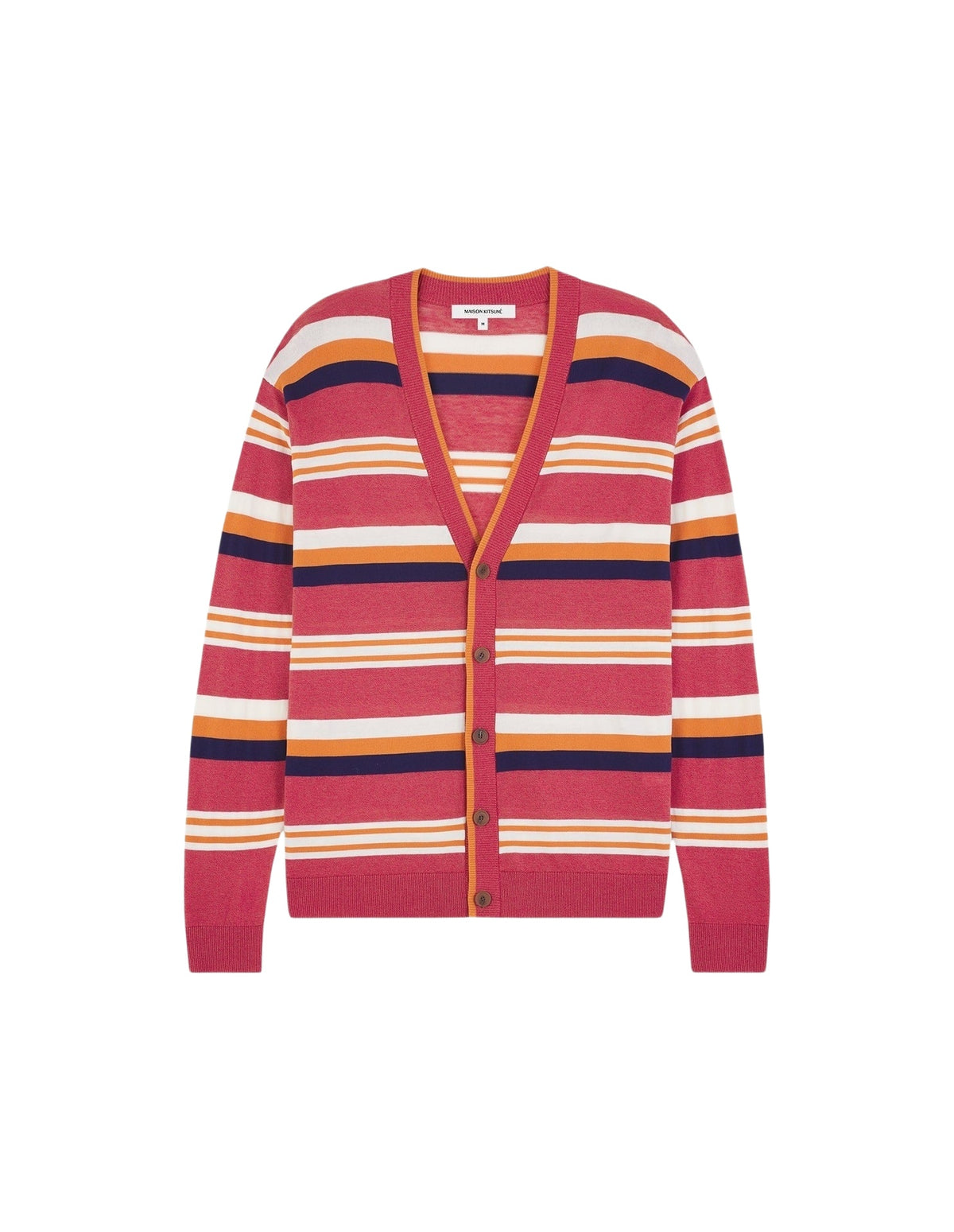 Cardigan à col V rayé en lin mélangé - Hibiscus Ink Stripes