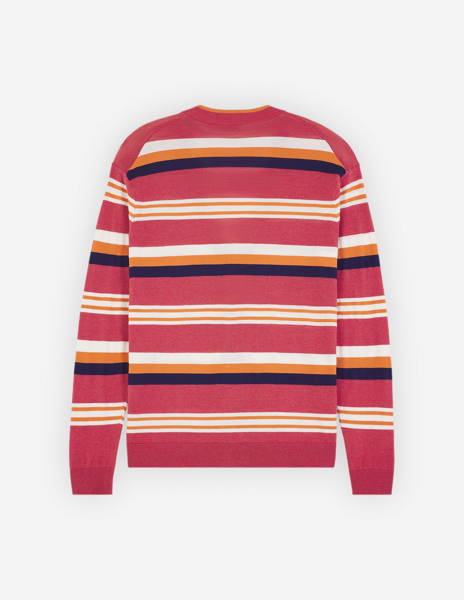 Striped V-neck cardigan in linen blend - Hibiscus Ink Stripes