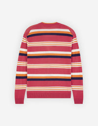 Cardigan à col en V rayé en lin mélangé - Hibiscus Ink Stripes