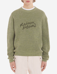 Pull à manches longues avec broderie - Khaki Green Melange