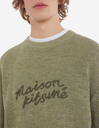 Pull à manches longues avec broderie - Khaki Green Melange