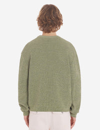 Pull à manches longues avec broderie - Khaki Green Melange