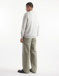 Bold Fox Head wool V-neck cardigan - Light Grey Melange