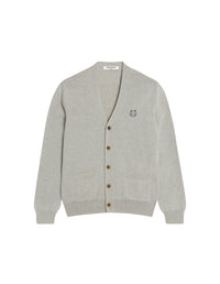 Cardigan Bold Fox Head à col V en laine - Light Grey