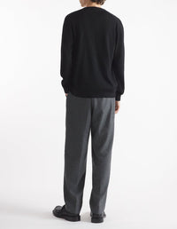 Cardigan Bold Fox Head à col V en laine - Black