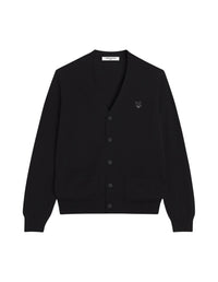 Bold Fox Head wool V-neck cardigan - Black