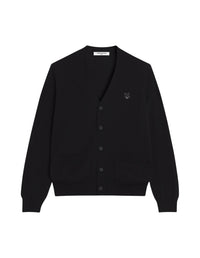 Cardigan Bold Fox Head à col V en laine - Black