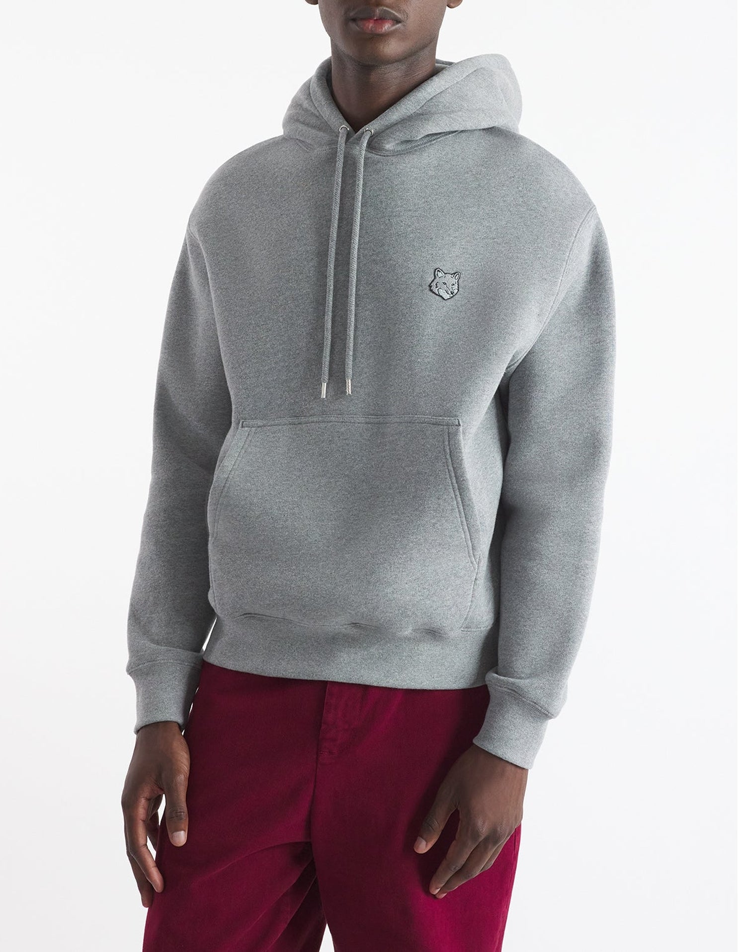 Sweat à capuche Bold Fox Head et manches longues - Medium Grey Melange