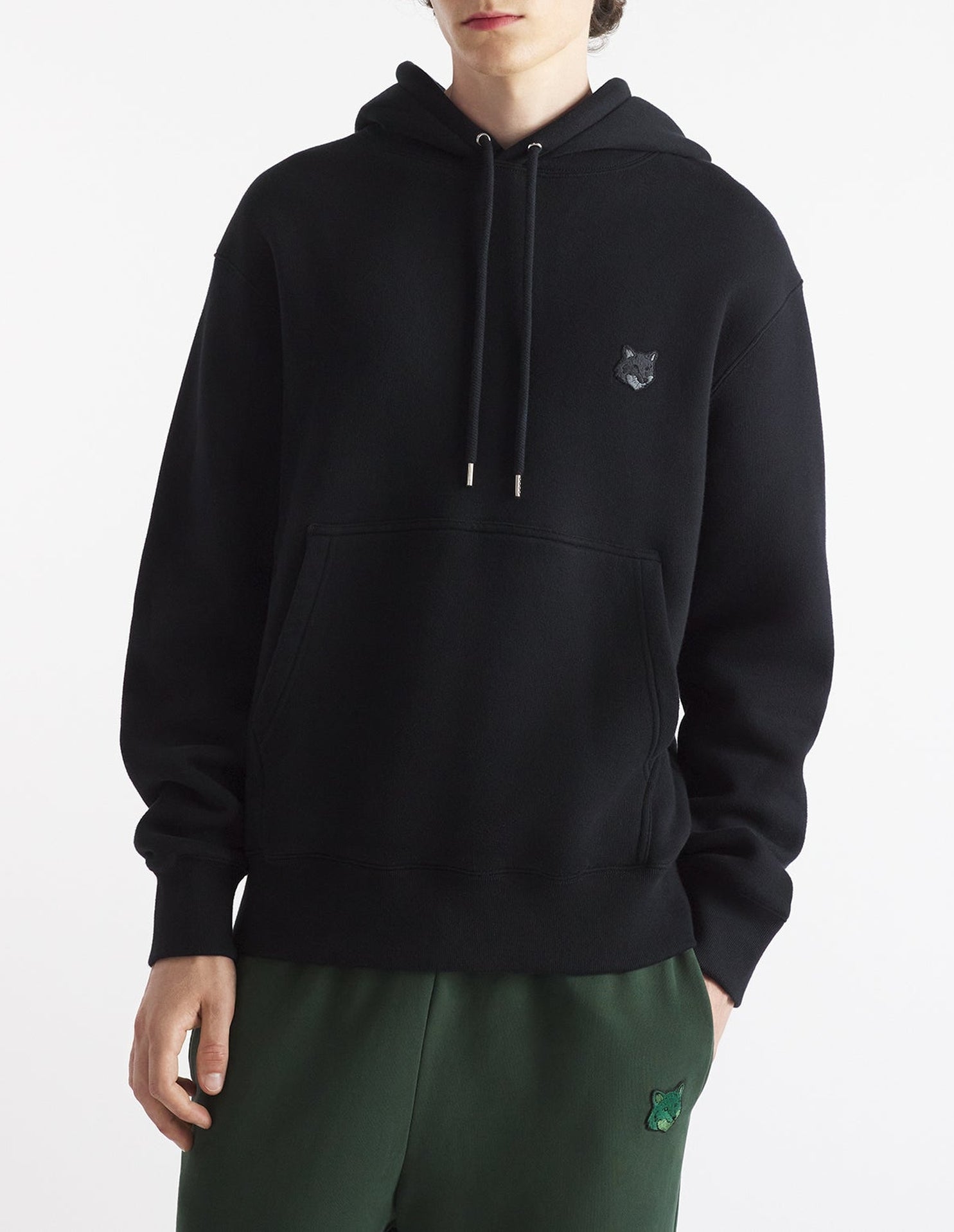 Sweat à capuche Bold Fox Head et manches longues - Black