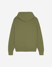 Bold Fox Head and long sleeve hoodie - Military Green