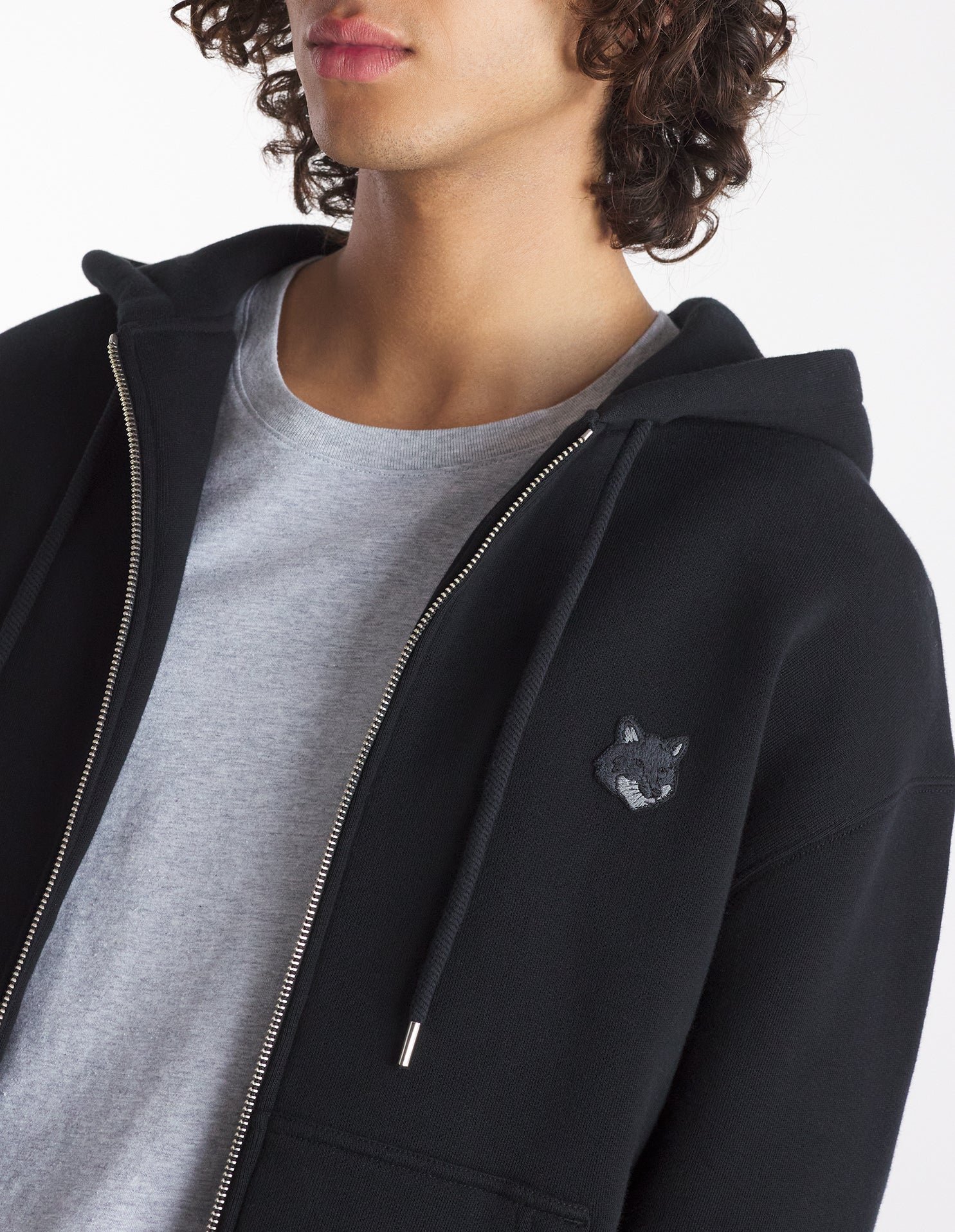 Sweat à capuche Bold Fox Head et manches longues - Black