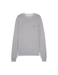 Pull Bold Fox Head à manches longues avec écusson - Grey Melange