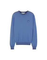 Pull Bold Fox Head à manches longues avec écusson - Hampton Blue