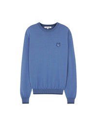 Pull Bold Fox Head à manches longues avec écusson - Hampton Blue