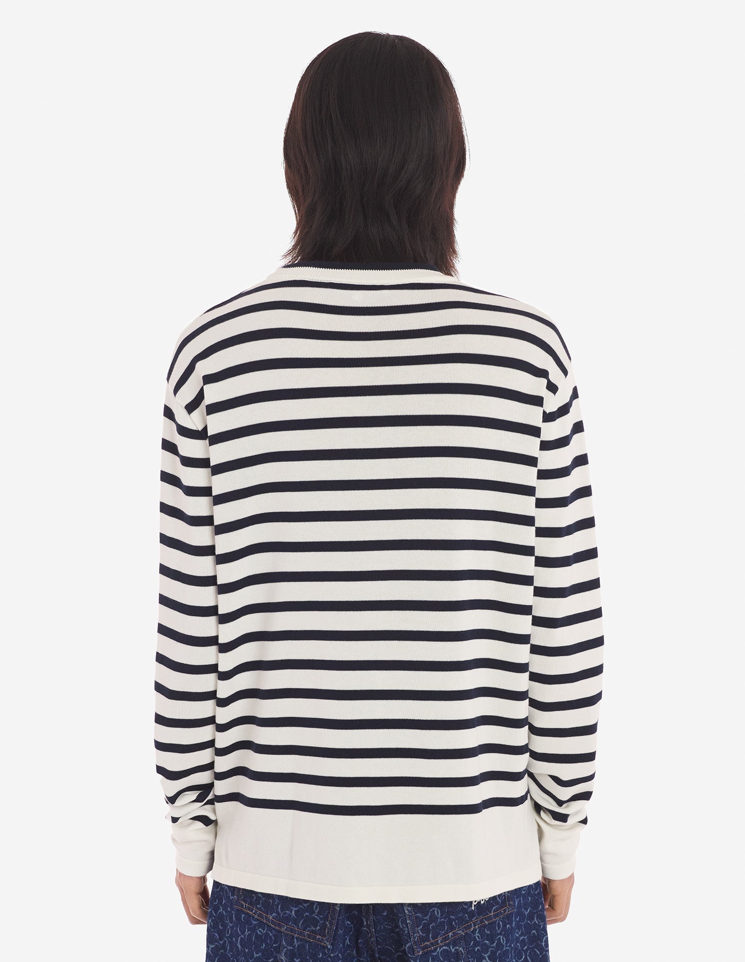 Fox Head striped jumper - Navy White Stripes