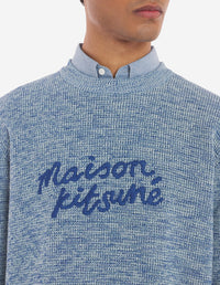 Pull à manches longues avec broderie - Ink Blue Melange