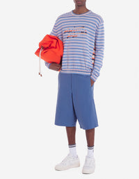 Long-sleeved jumper with print - Hampton Grey Stripes