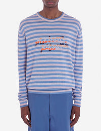 Long-sleeved jumper with print - Hampton Grey Stripes
