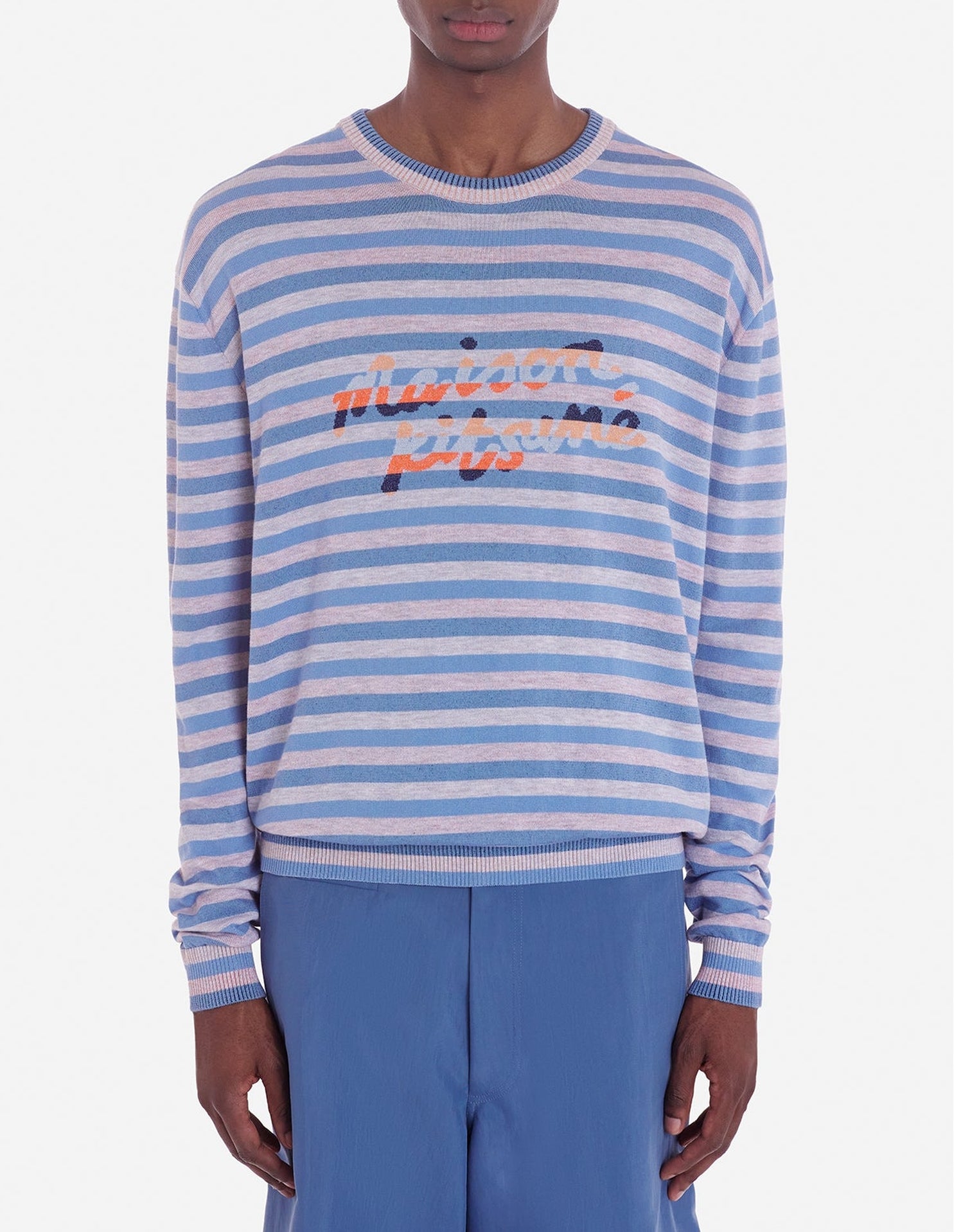 Long-sleeved jumper with print - Hampton Grey Stripes