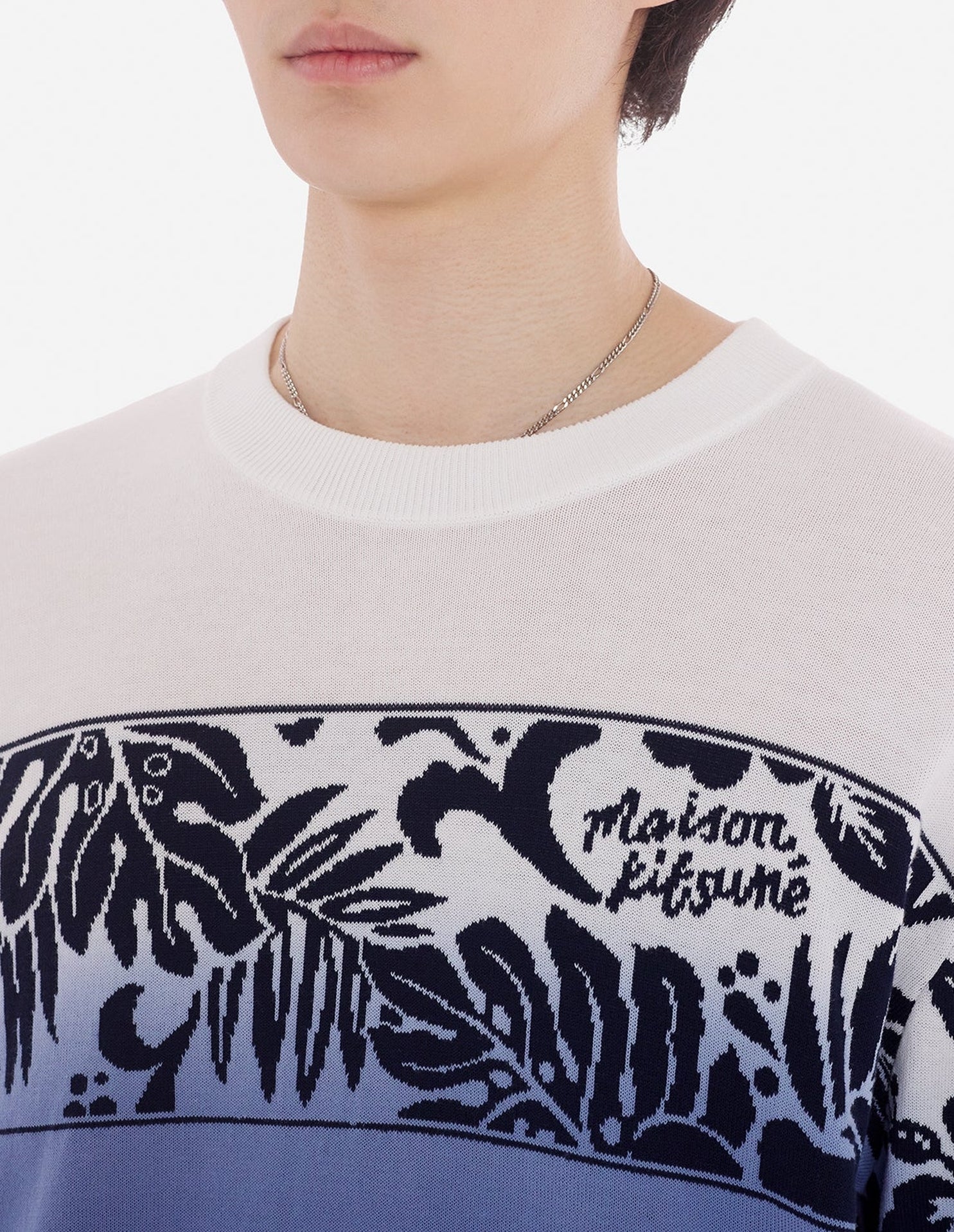 Pull en jacquard à manches longues - Storm Blue