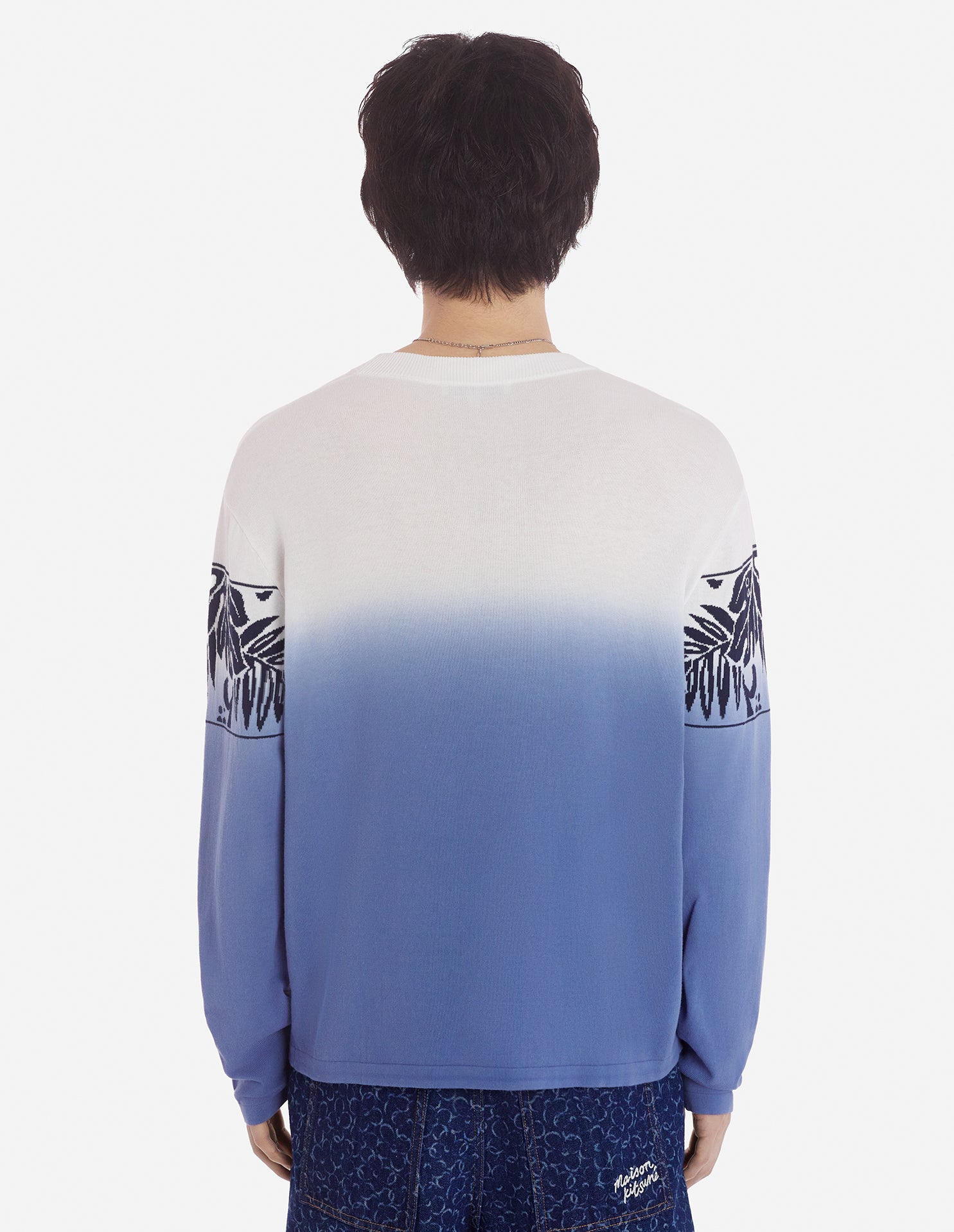 Pull en jacquard à manches longues - Storm Blue
