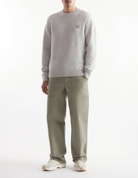 Pull Bold Fox Head avec écusson en laine - Light Grey Melange