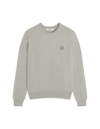 Pull Bold Fox Head avec écusson en laine - Light Grey Melange