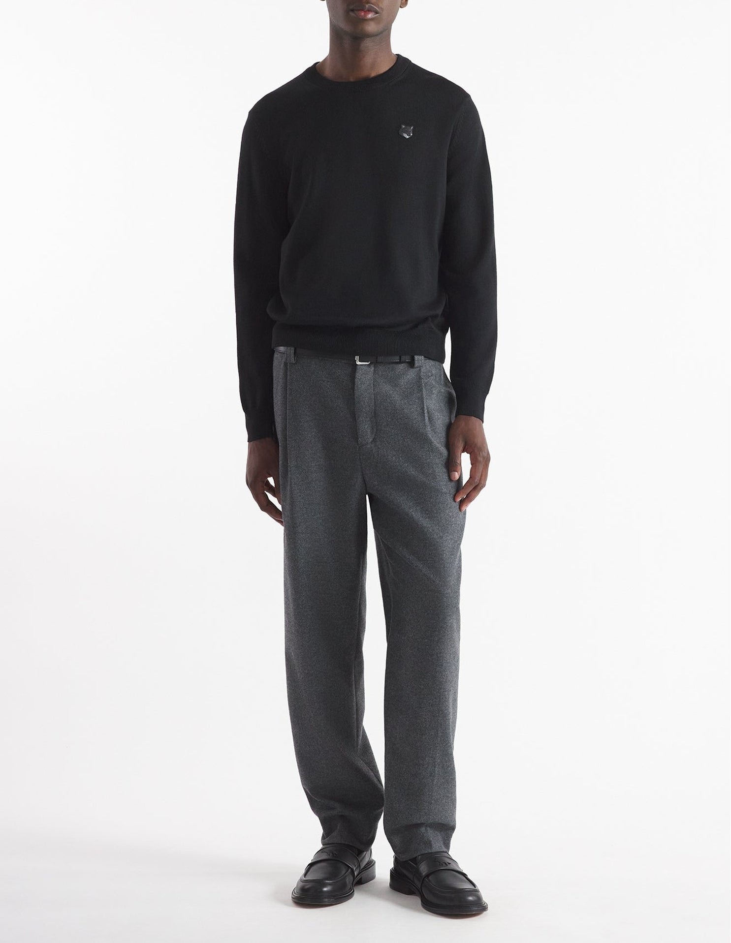 Pull Bold Fox Head avec écusson en laine - Black