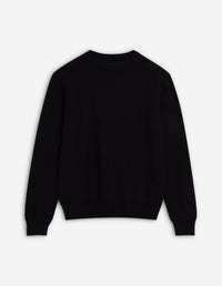 Embroidered jumper with wool crest - Black