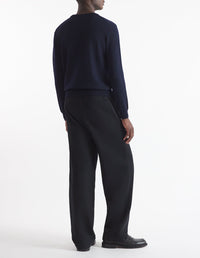 Bold Fox Head jumper with wool patch - Ink Blue