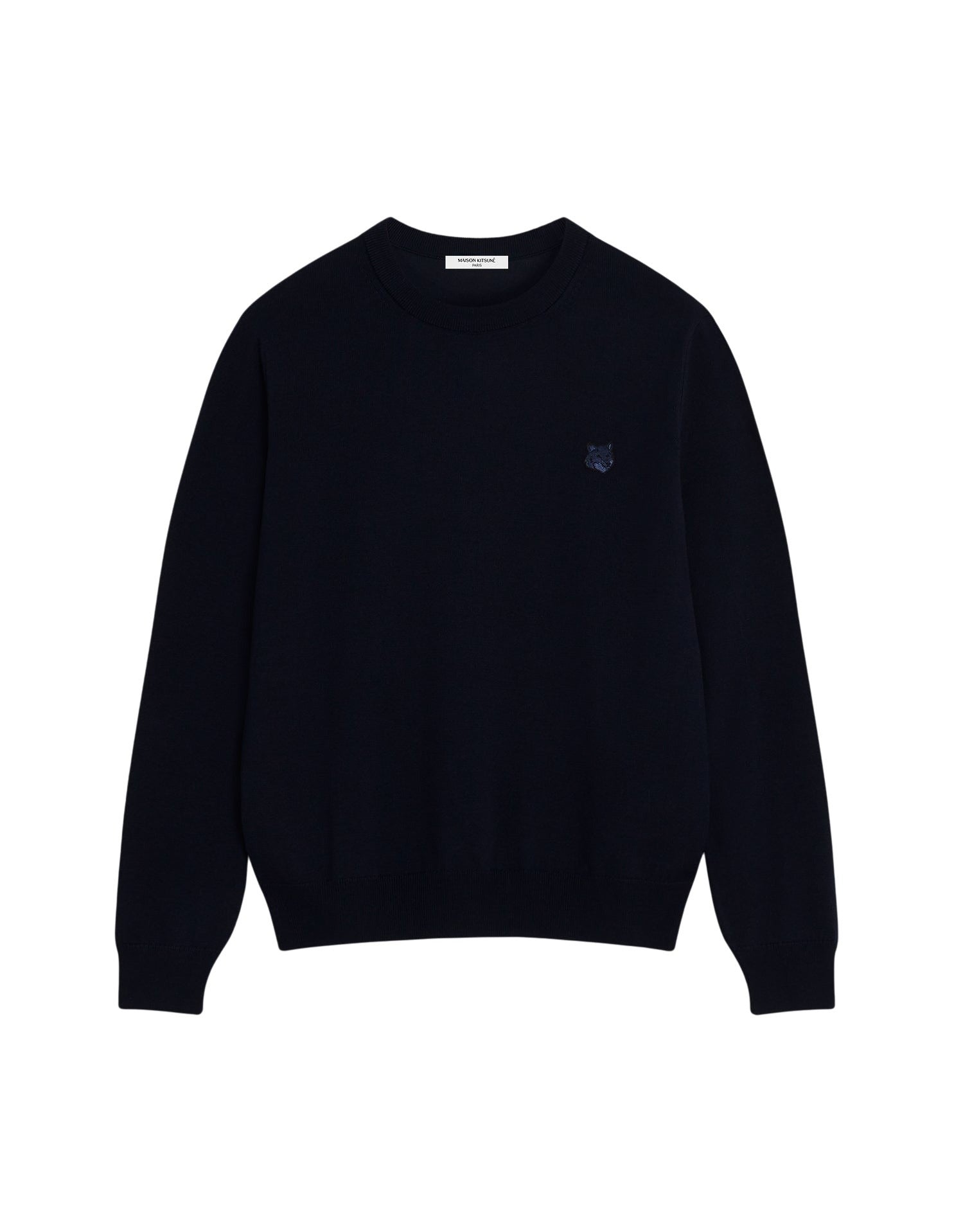 Embroidered jumper with wool crest - Ink Blue