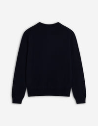 Bold Fox Head jumper with wool patch - Ink Blue