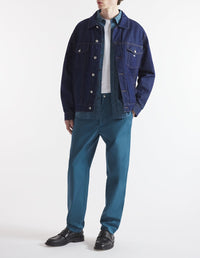 Trousers with embroidery - Lake Blue
