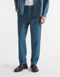 Trousers with embroidery - Lake Blue