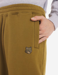 Bold Fox Head sweatpants with patch - Khaki Green