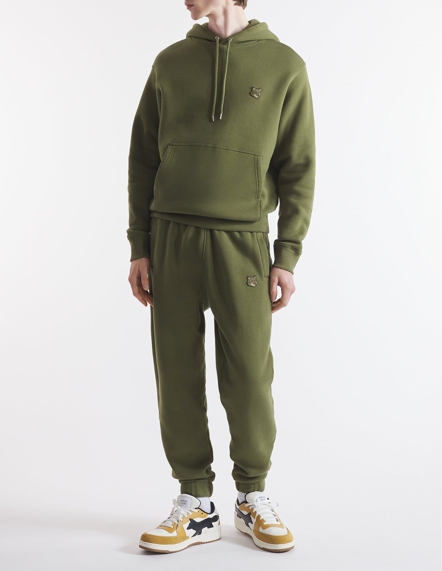 Pantalon de survêtement Bold Fox Head avec écusson - Military Green