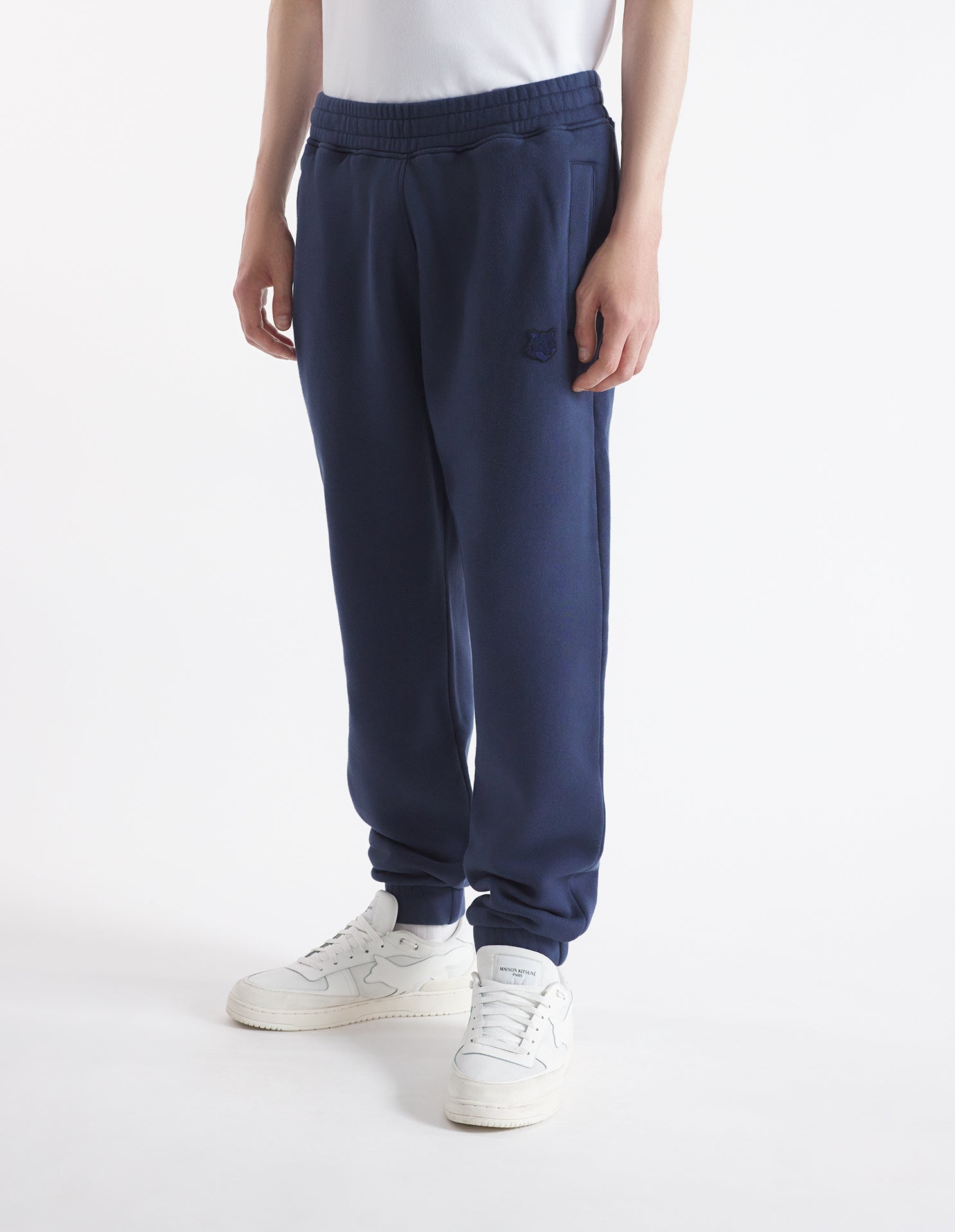 Bold Fox Head sweatpants with crest - Ink Blue