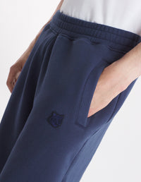 Bold Fox Head sweatpants with crest - Ink Blue