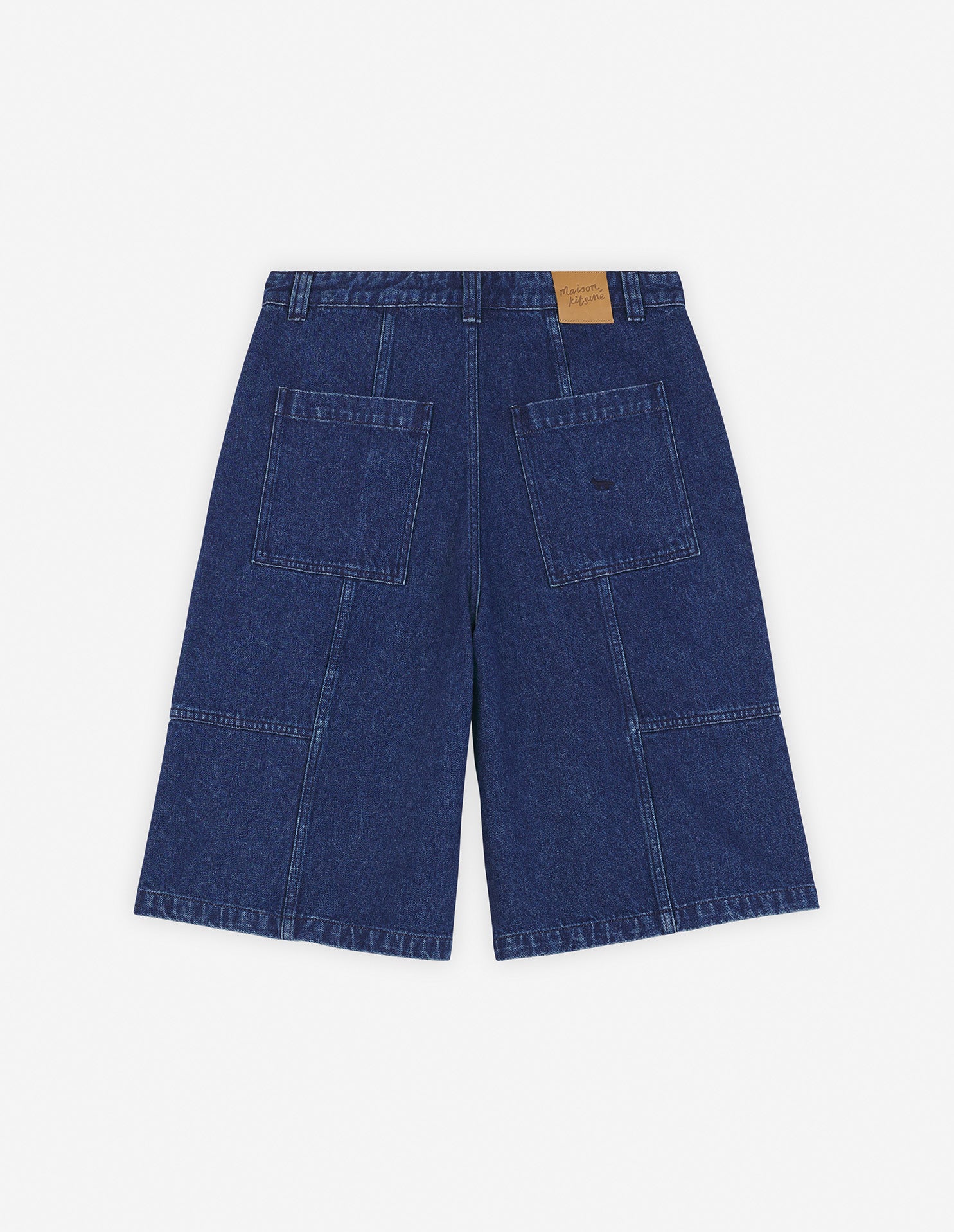Bermuda brodé en denim - Washed Indigo