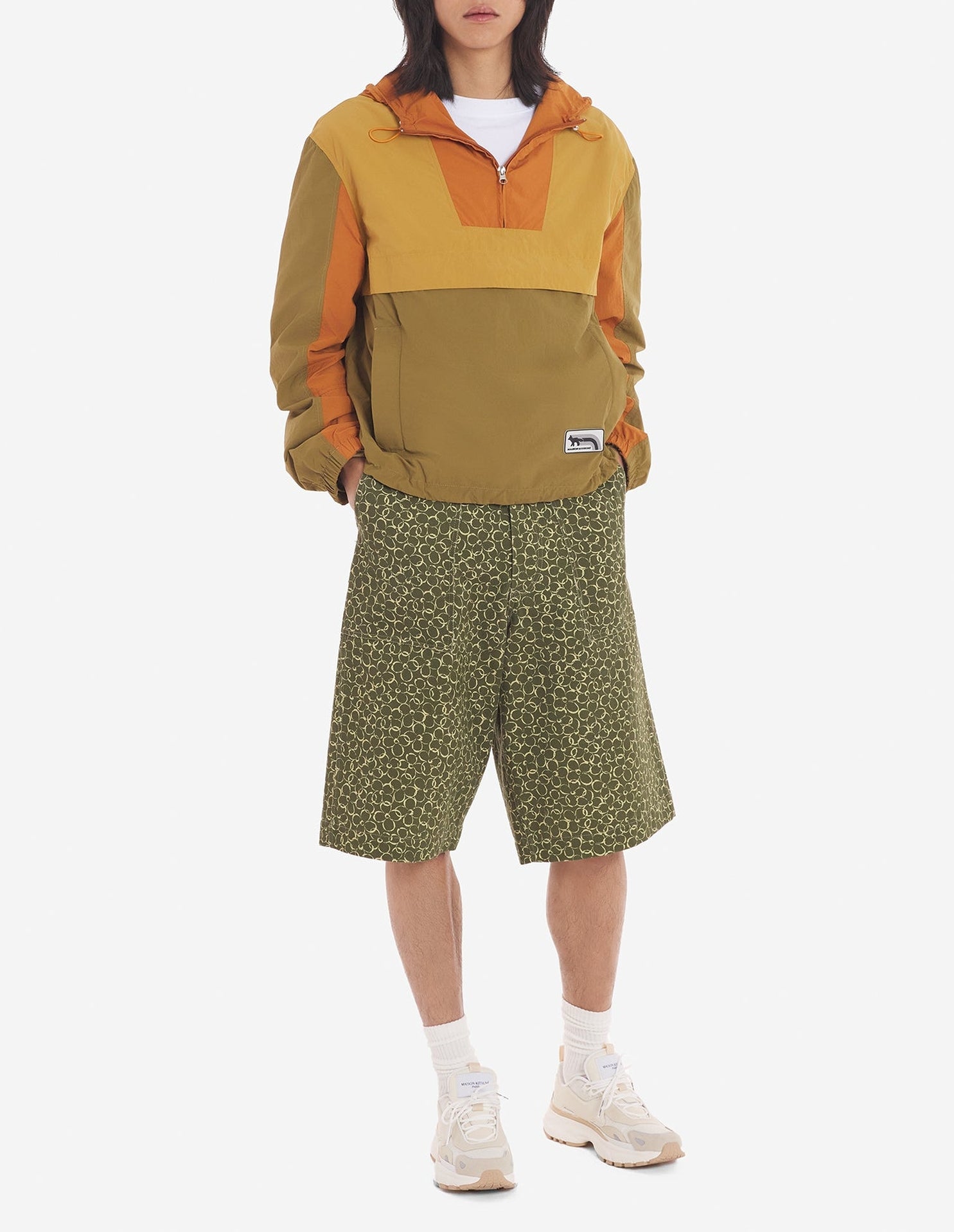 Windproof hooded jacket - Tobacco
