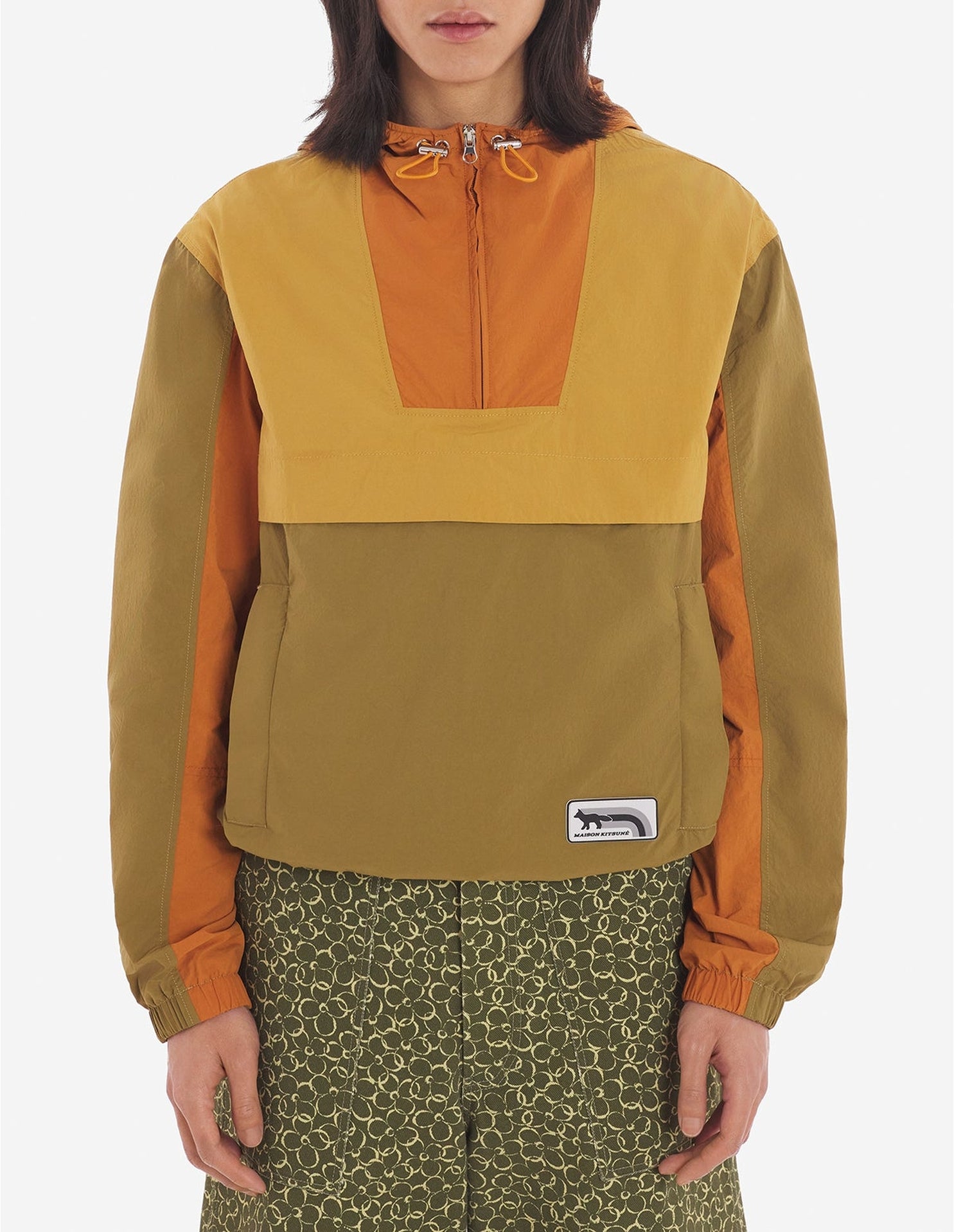 Windproof hooded jacket - Tobacco