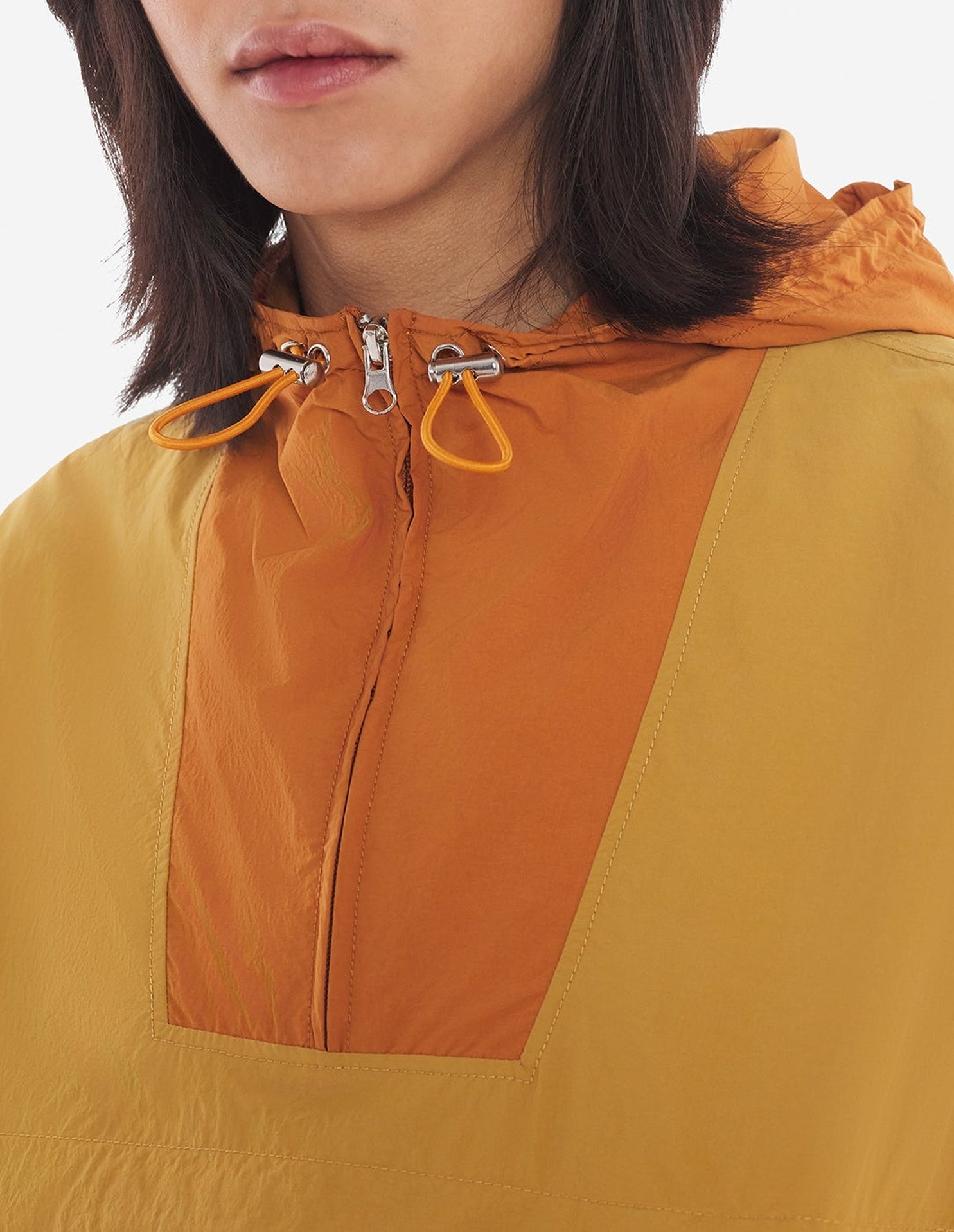 Windproof hooded jacket - Tobacco