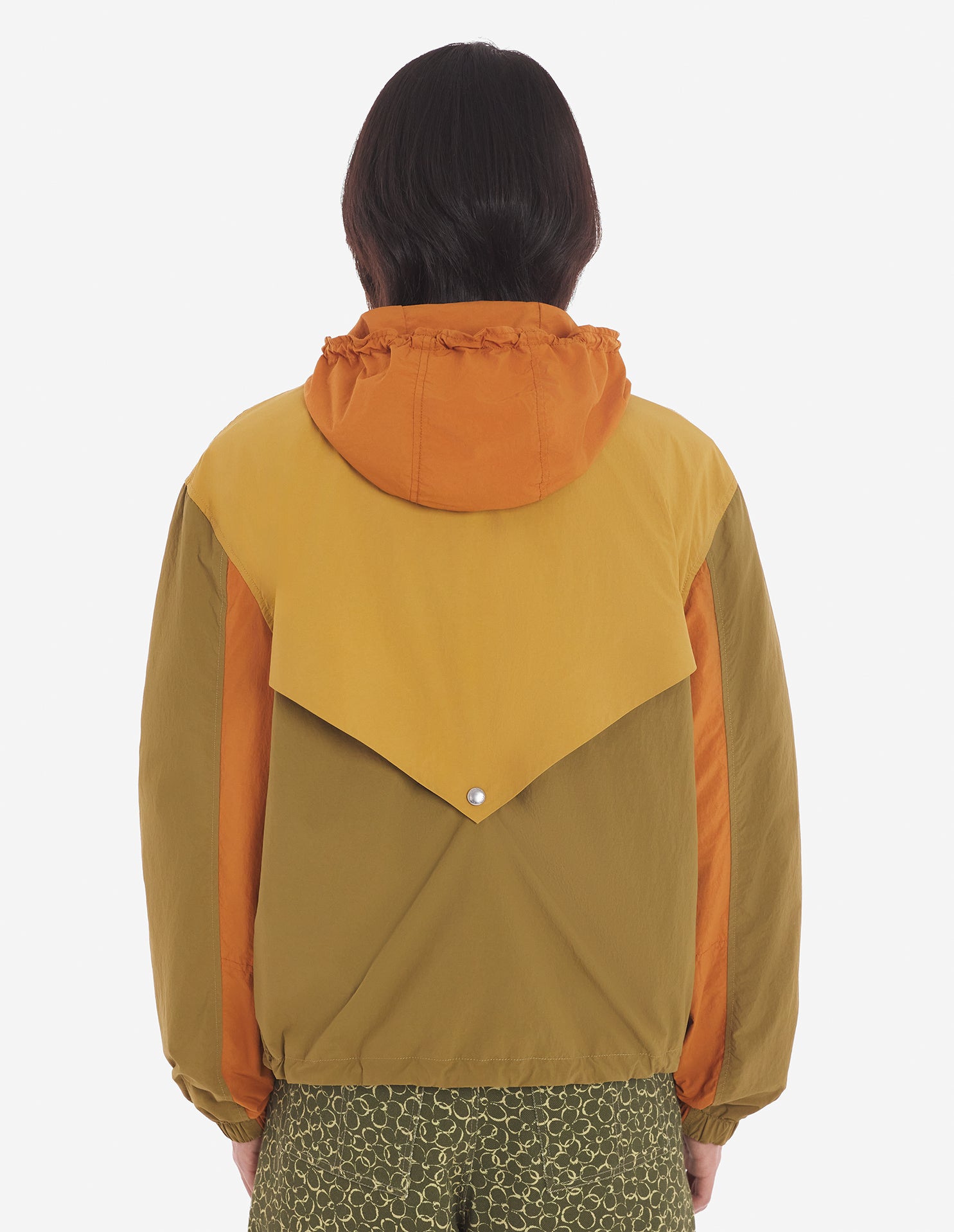 Windproof hooded jacket - Tobacco